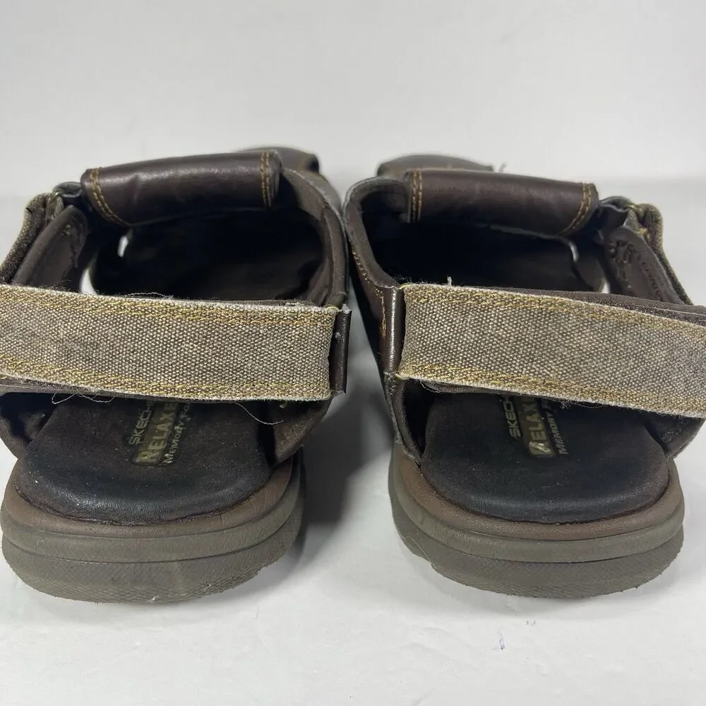 Skechers Relaxed Fit Memory Foam 360 Men's Brown Fisherman Sandals Sz 12 64489